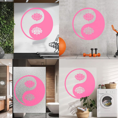 Vinyl Wall Decals Yin Yang Lotus Flower Meditation Zen Yoga Tattoo Culture