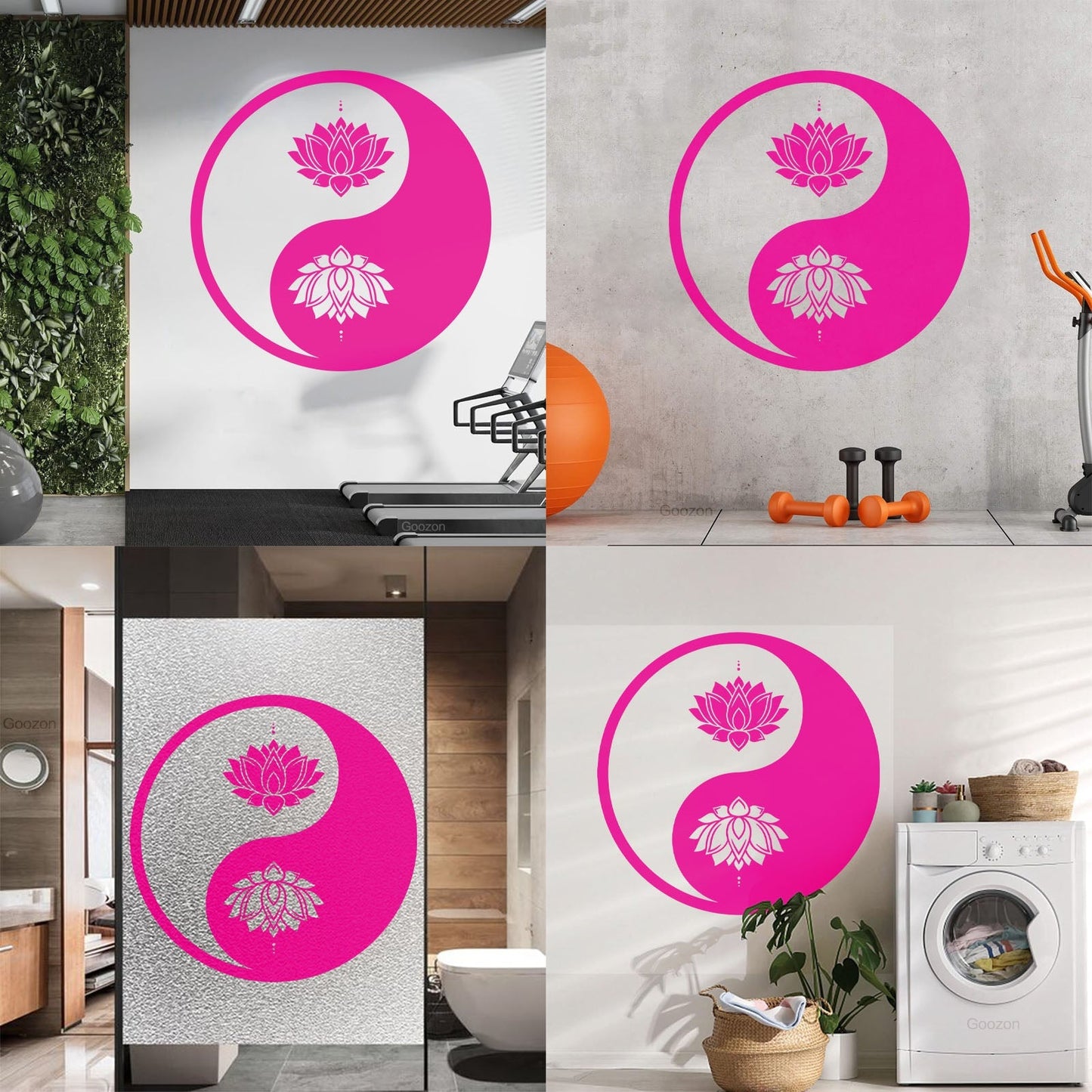 Vinyl Wall Decals Yin Yang Lotus Flower Meditation Zen Yoga Tattoo Culture