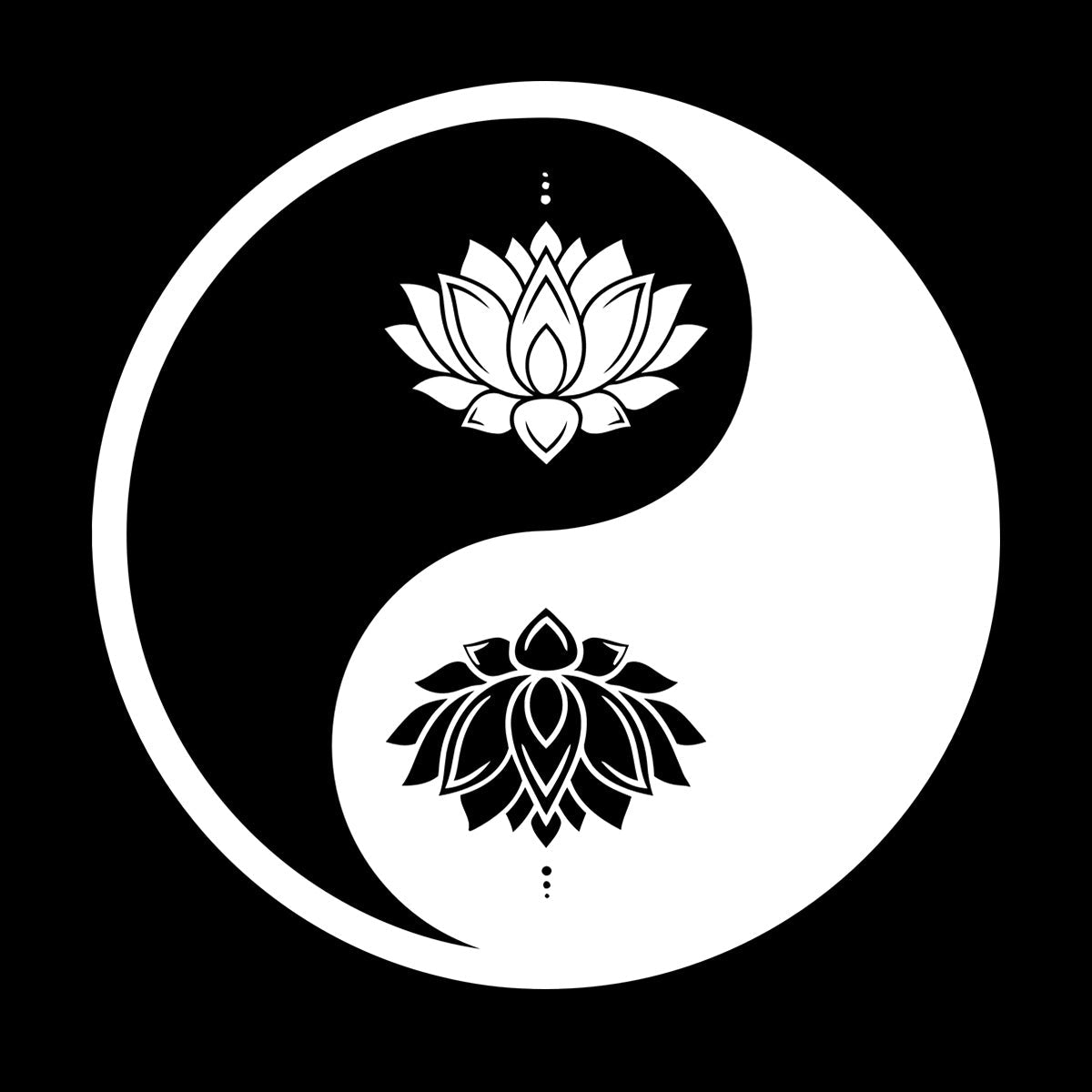 Vinyl Wall Decals Yin Yang Lotus Flower Meditation Zen Yoga Tattoo Culture