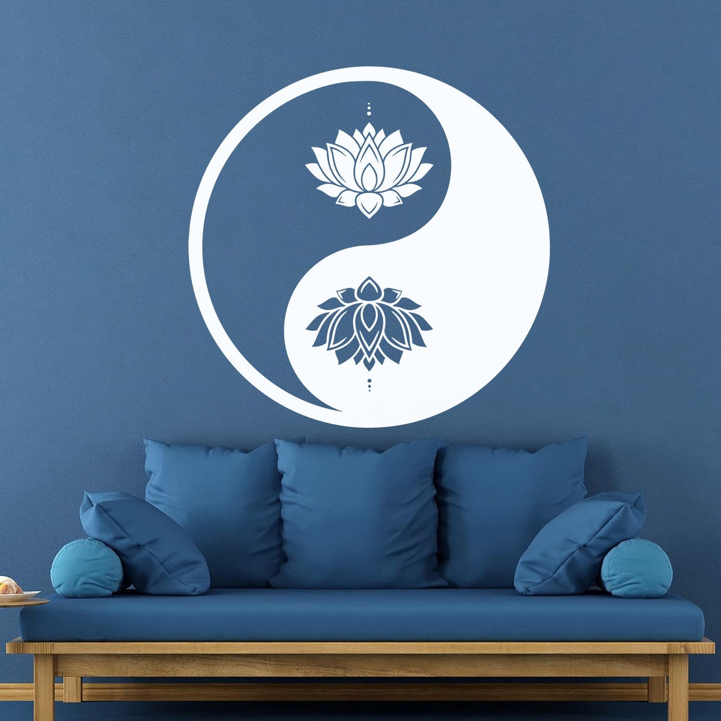 Vinyl Wall Decals Yin Yang Lotus Flower Meditation Zen Yoga Tattoo Culture