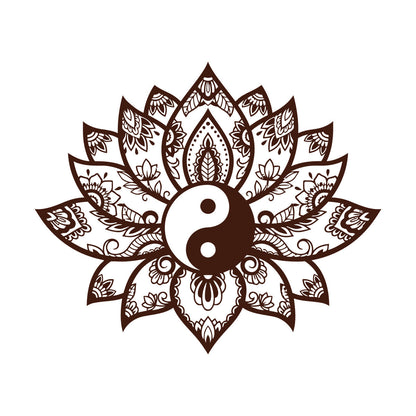 Engraving Decals Yin Yang Mandala Lotus Flower Ornament Removable Without Leaving Glue