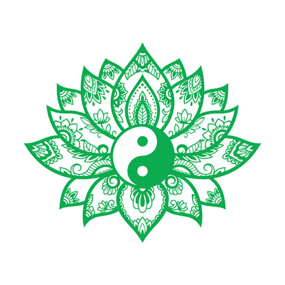 Engraving Decals Yin Yang Mandala Lotus Flower Ornament Removable Without Leaving Glue