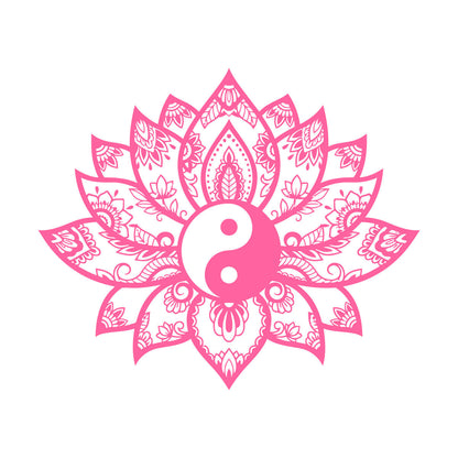 Engraving Decals Yin Yang Mandala Lotus Flower Ornament Removable Without Leaving Glue
