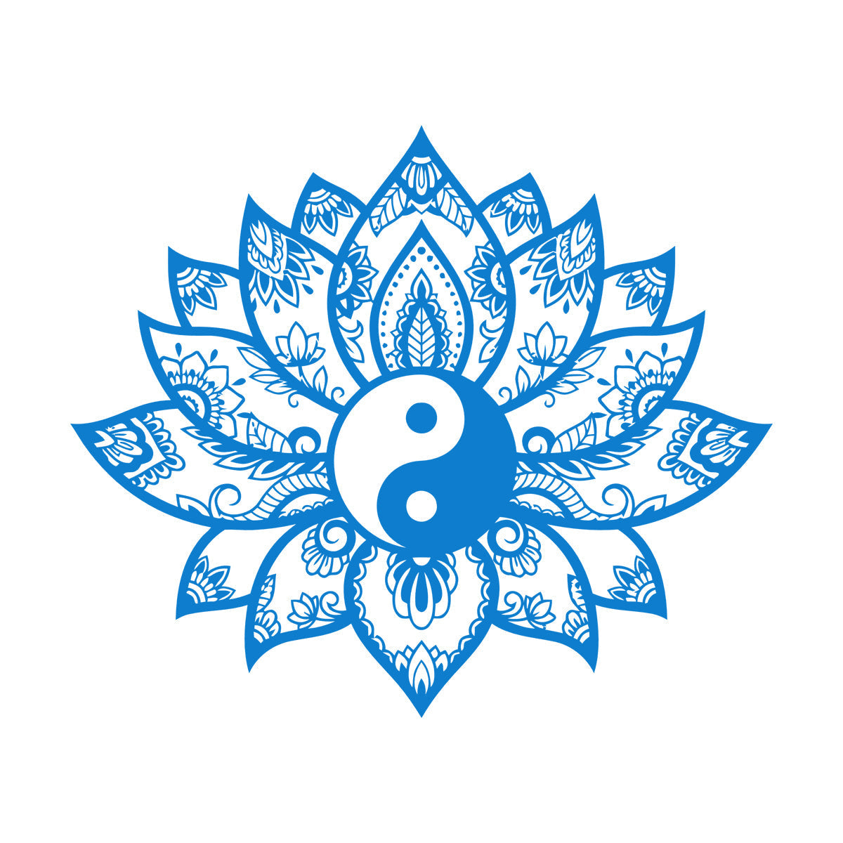 Engraving Decals Yin Yang Mandala Lotus Flower Ornament Removable Without Leaving Glue