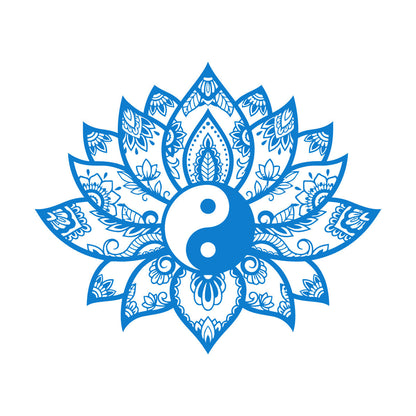 Engraving Decals Yin Yang Mandala Lotus Flower Ornament Removable Without Leaving Glue