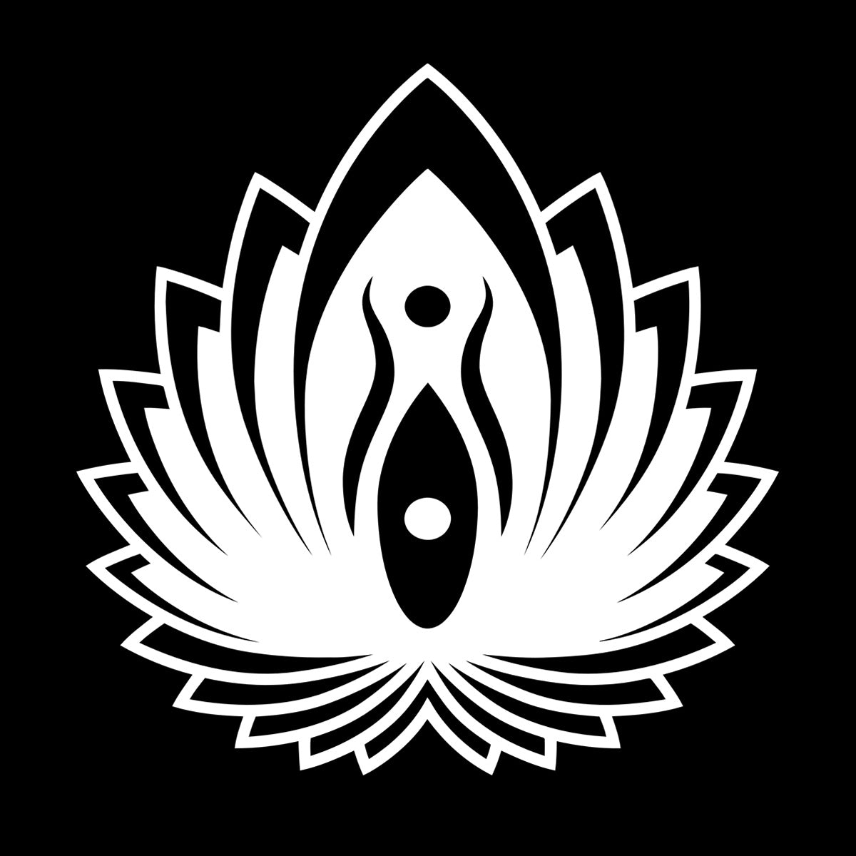 Mural And Wall Vinyl Decal Yin Yang Symbol Lotus Flower Yoga Buddhism Self Adhesive