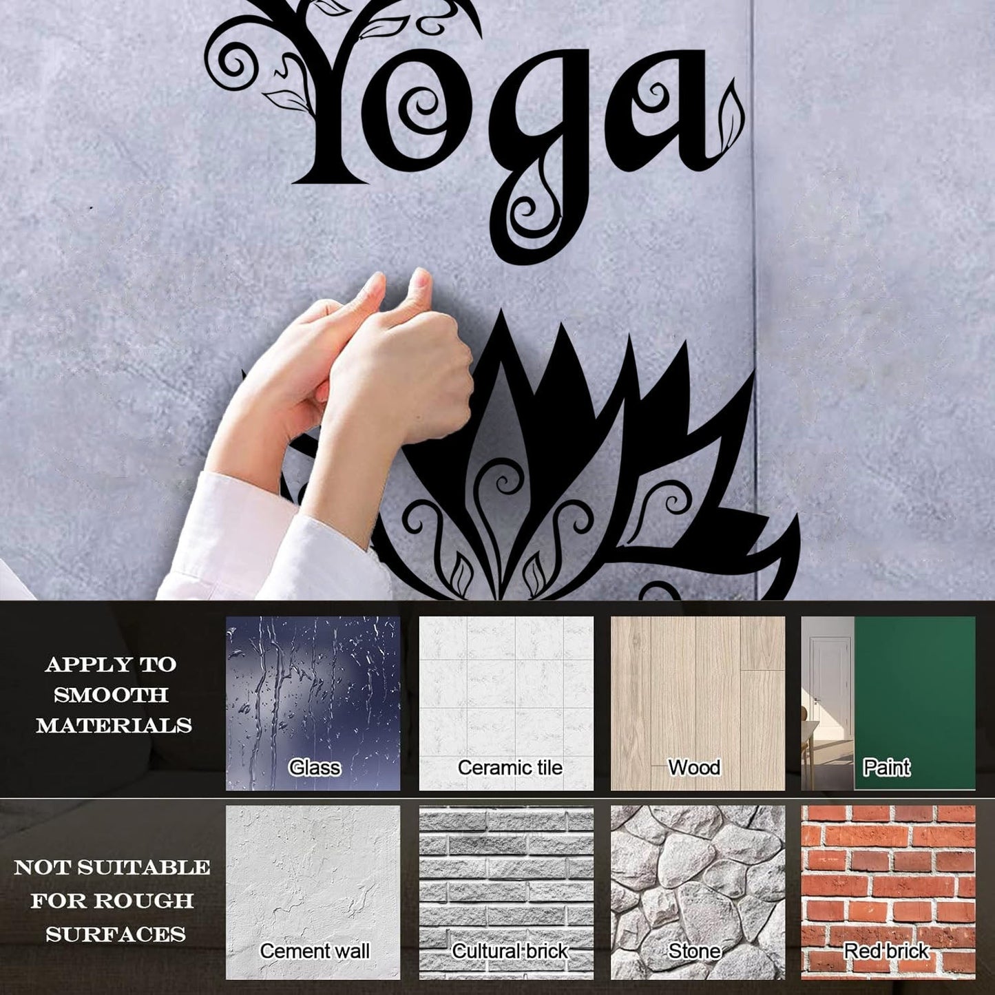 Wall Stickers Yoga Center Meditation Lotus Flower Easy Installation