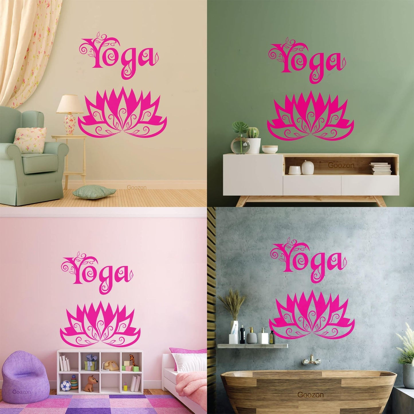 Wall Stickers Yoga Center Meditation Lotus Flower Easy Installation