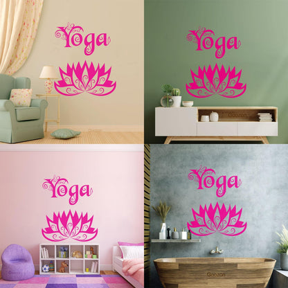 Wall Stickers Yoga Center Meditation Lotus Flower Easy Installation