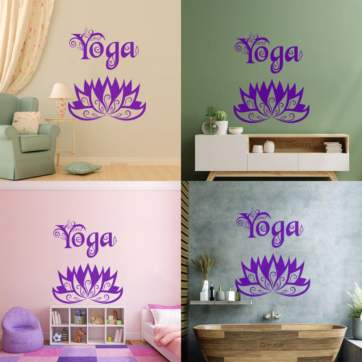 Wall Stickers Yoga Center Meditation Lotus Flower Easy Installation