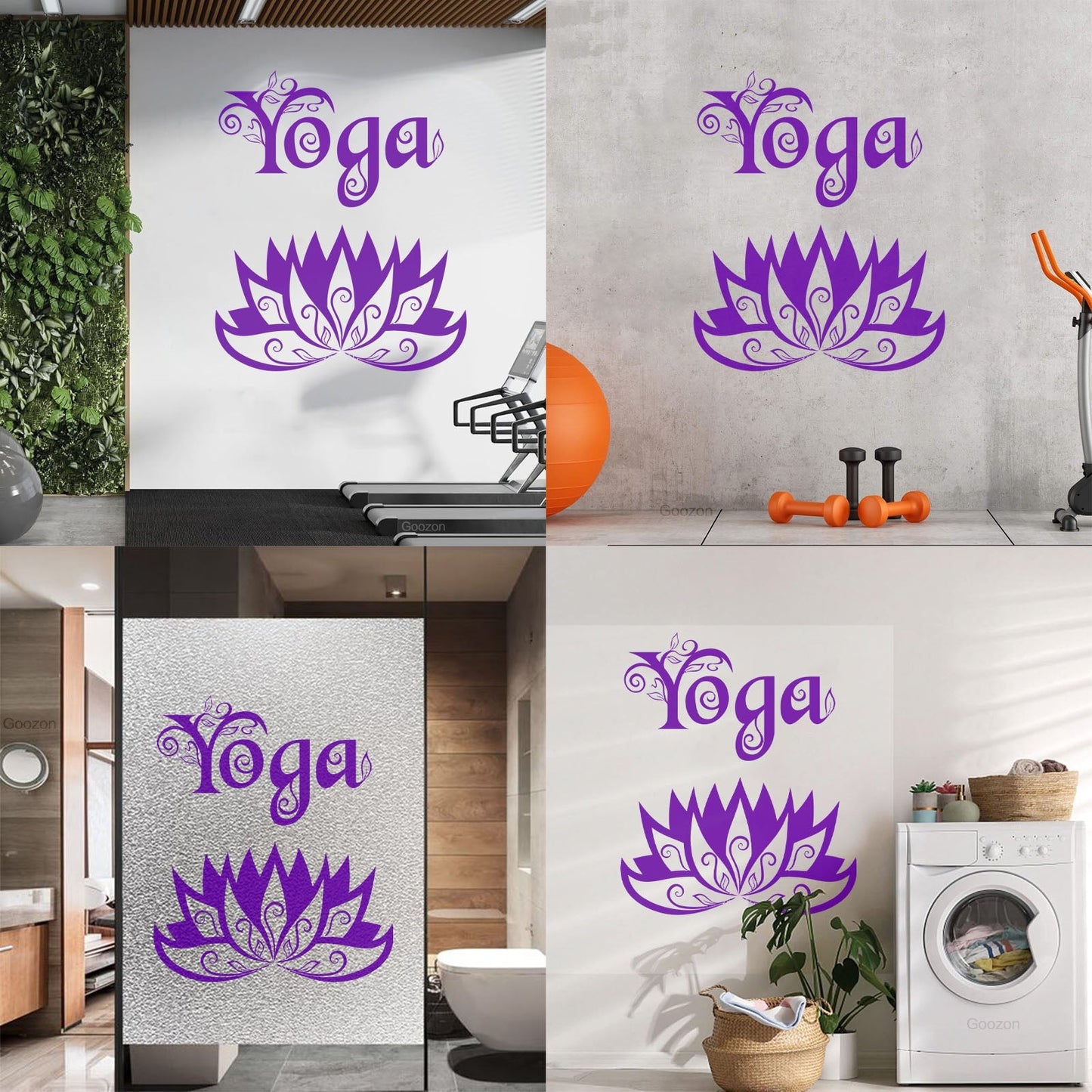 Wall Stickers Yoga Center Meditation Lotus Flower Easy Installation