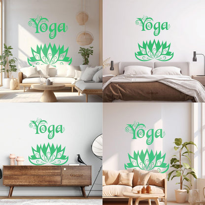Wall Stickers Yoga Center Meditation Lotus Flower Easy Installation