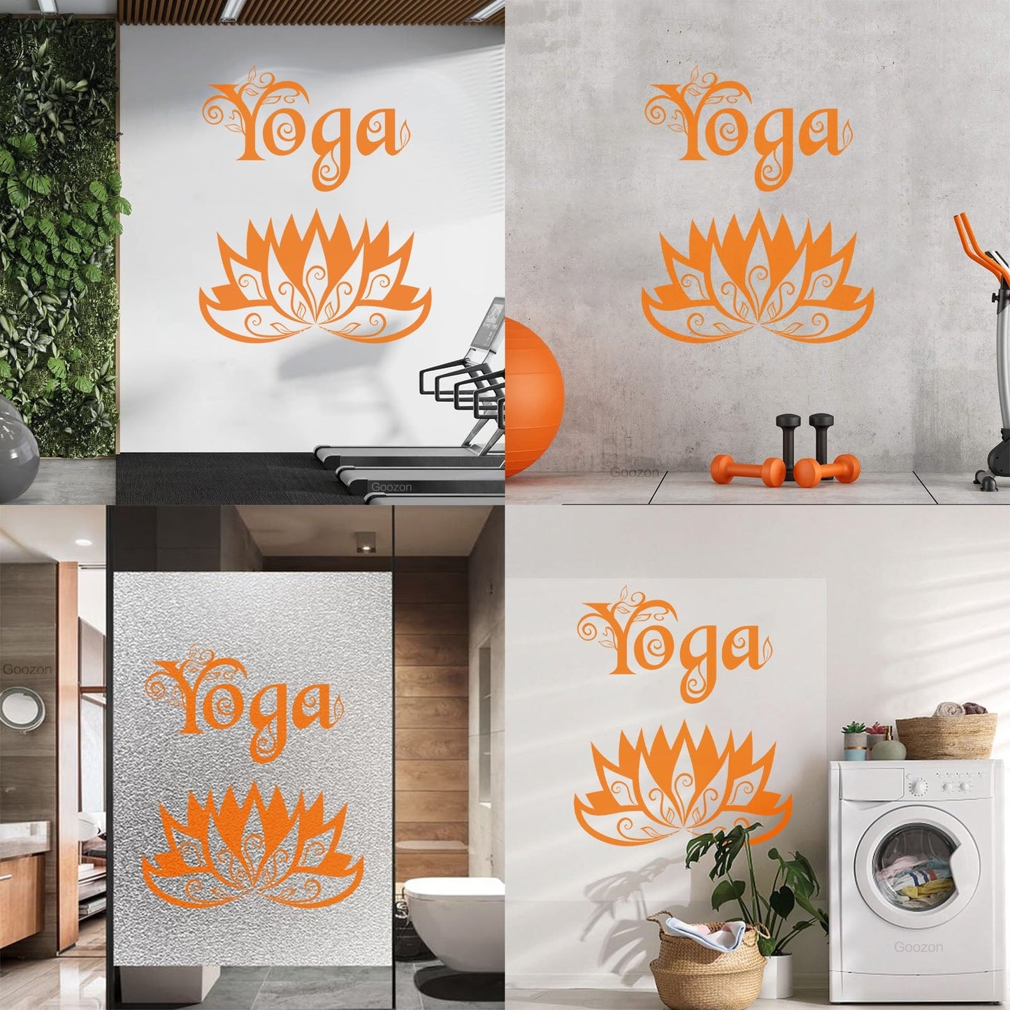 Wall Stickers Yoga Center Meditation Lotus Flower Easy Installation