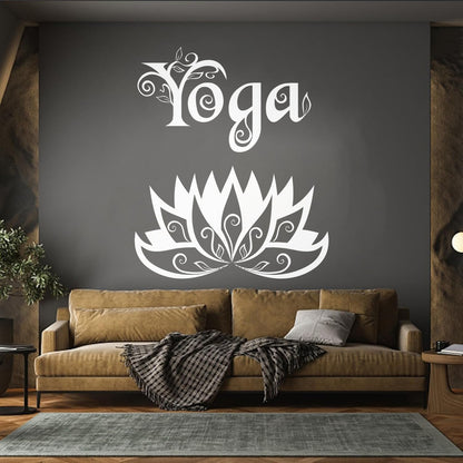 Wall Stickers Yoga Center Meditation Lotus Flower Easy Installation