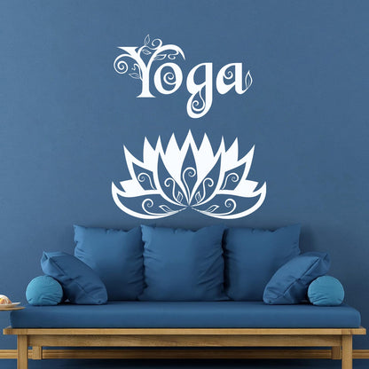Wall Stickers Yoga Center Meditation Lotus Flower Easy Installation