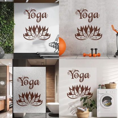 Wall Stickers Yoga Center Meditation Lotus Flower Easy Installation