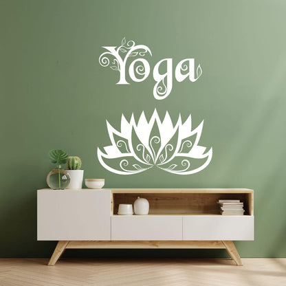 Wall Stickers Yoga Center Meditation Lotus Flower Easy Installation