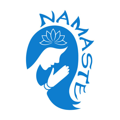 Yoga Girl Namaste Lotus Flower Meditation Vinyl Art Sticker Multiple Size Options