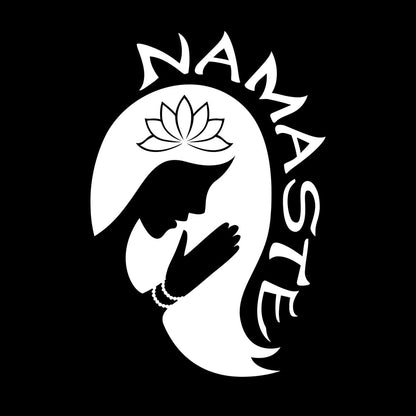Yoga Girl Namaste Lotus Flower Meditation Vinyl Art Sticker Multiple Size Options