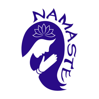 Yoga Girl Namaste Lotus Flower Meditation Vinyl Art Sticker Multiple Size Options