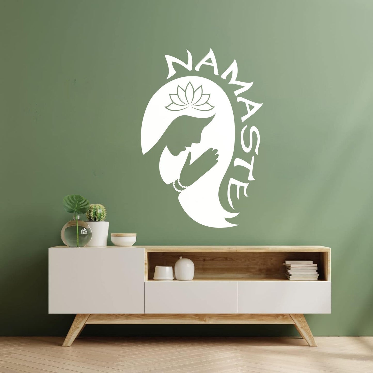 Yoga Girl Namaste Lotus Flower Meditation Vinyl Art Sticker Multiple Size Options