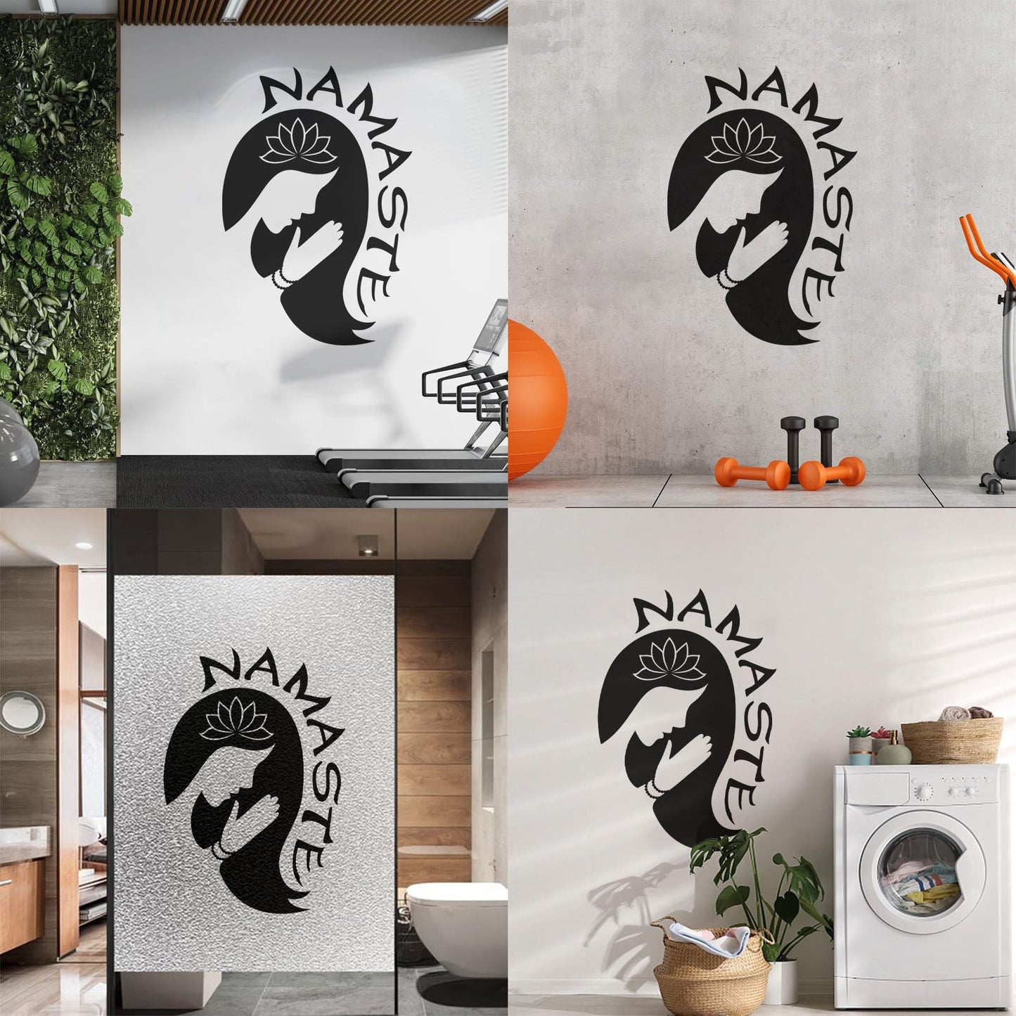 Yoga Girl Namaste Lotus Flower Meditation Vinyl Art Sticker Multiple Size Options