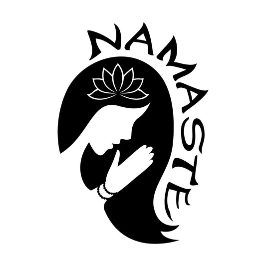 Yoga Girl Namaste Lotus Flower Meditation Vinyl Art Sticker Multiple Size Options