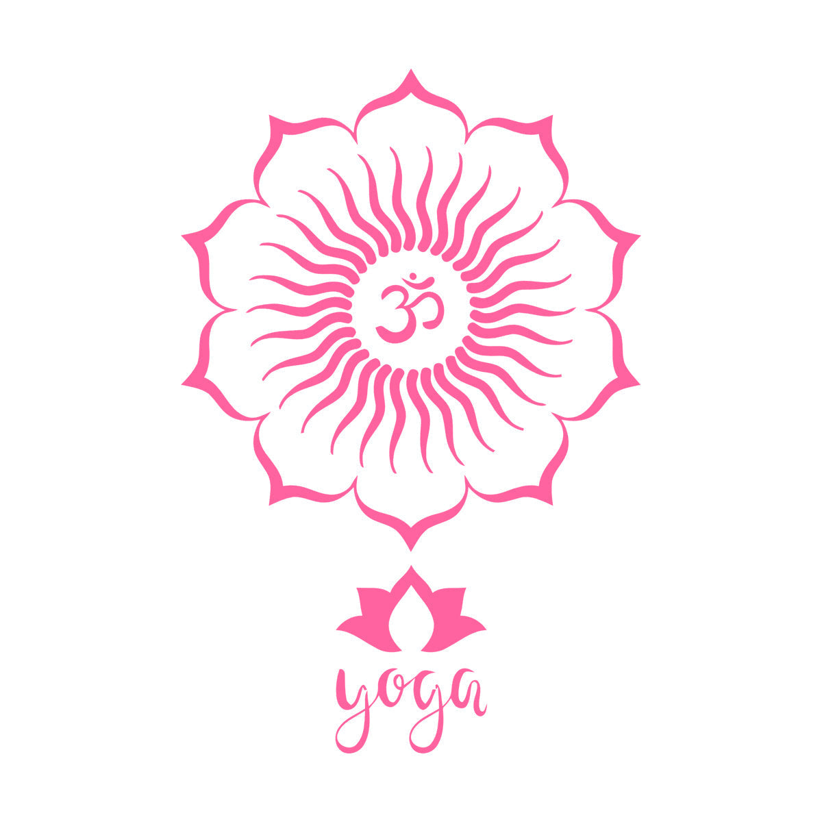 Engraving Stickers Yoga Lotus Flower Mandala Hinduism Waterproof