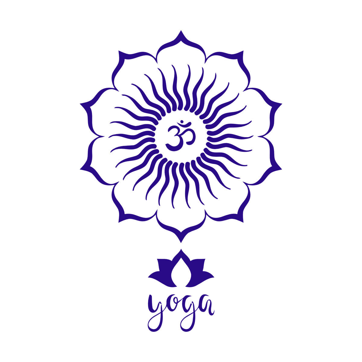 Engraving Stickers Yoga Lotus Flower Mandala Hinduism Waterproof