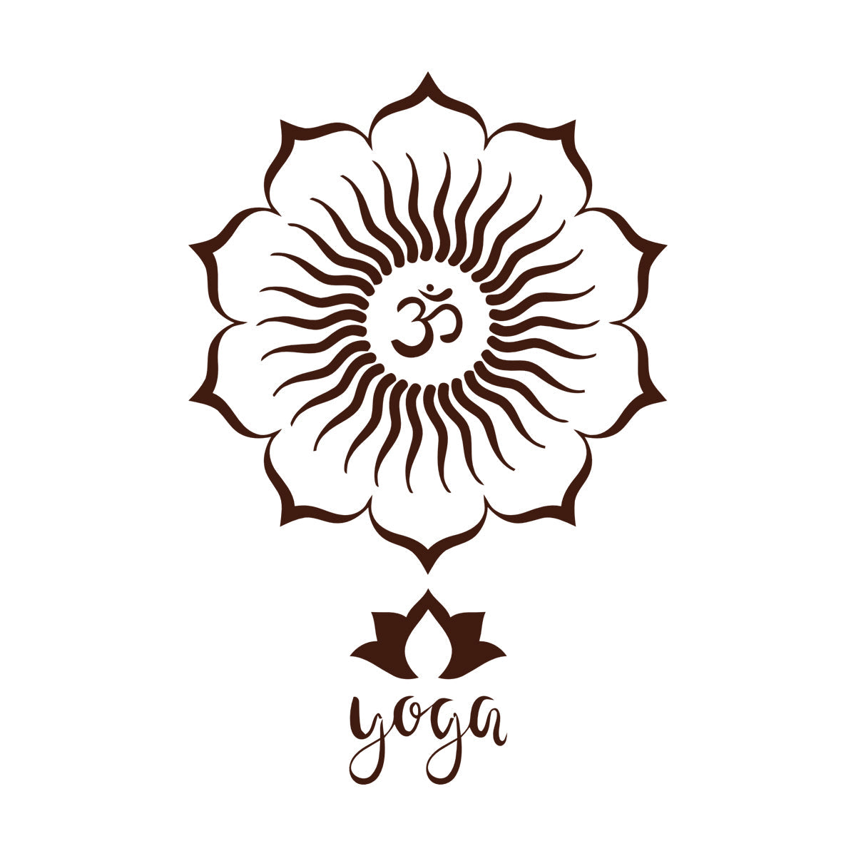 Engraving Stickers Yoga Lotus Flower Mandala Hinduism Waterproof