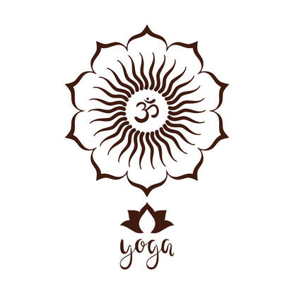 Engraving Stickers Yoga Lotus Flower Mandala Hinduism Waterproof