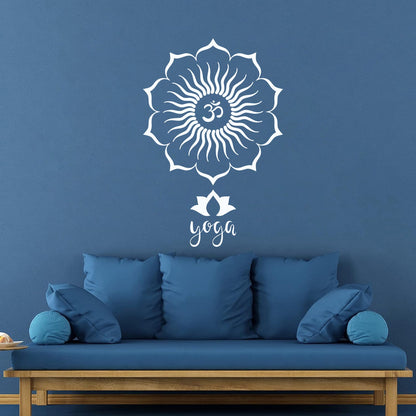 Engraving Stickers Yoga Lotus Flower Mandala Hinduism Waterproof