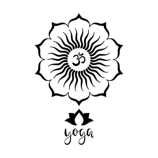 Engraving Stickers Yoga Lotus Flower Mandala Hinduism Waterproof