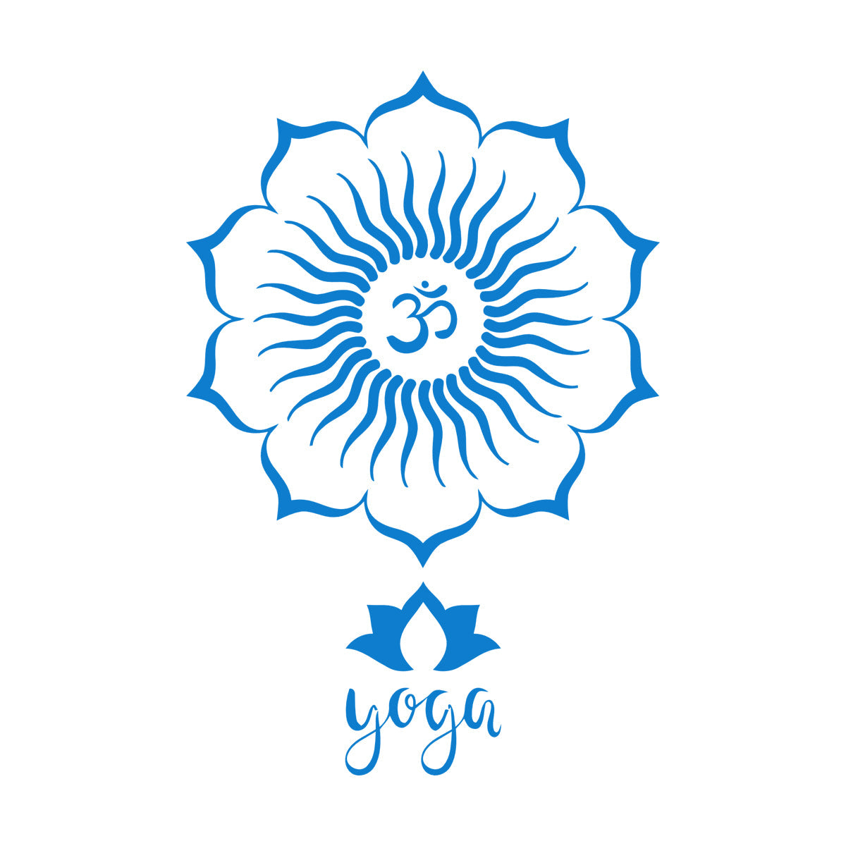 Engraving Stickers Yoga Lotus Flower Mandala Hinduism Waterproof