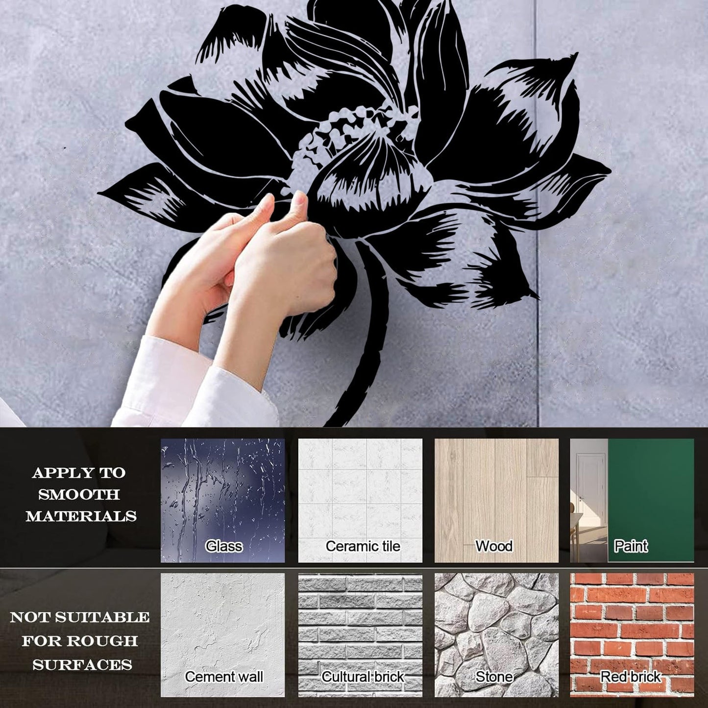 Lettering Decals Yoga Lotus Flower Meditation Buddhism It Won'T Fall Off