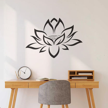 Wall Decals Pvc Yoga Lotus Flower Meditation Personalized Customization