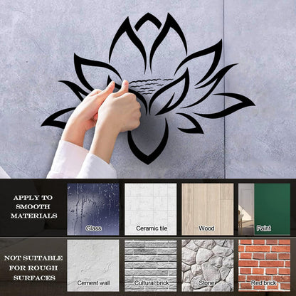 Wall Decals Pvc Yoga Lotus Flower Meditation Personalized Customization