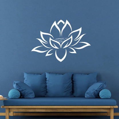 Wall Decals Pvc Yoga Lotus Flower Meditation Personalized Customization