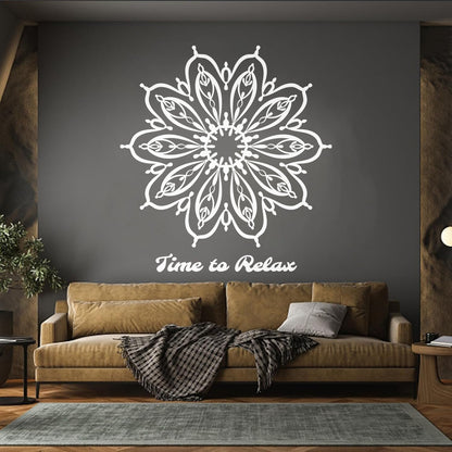 Lettering Stickers Yoga Mandala Lotus Flower Motivation Quote Can Modify And Add Information