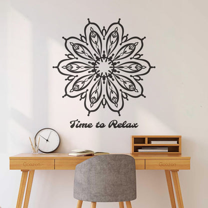 Lettering Stickers Yoga Mandala Lotus Flower Motivation Quote Can Modify And Add Information