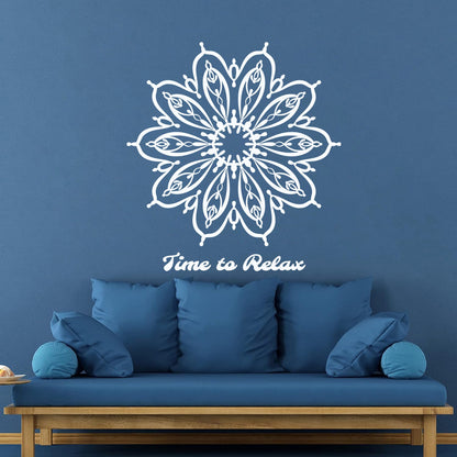 Lettering Stickers Yoga Mandala Lotus Flower Motivation Quote Can Modify And Add Information