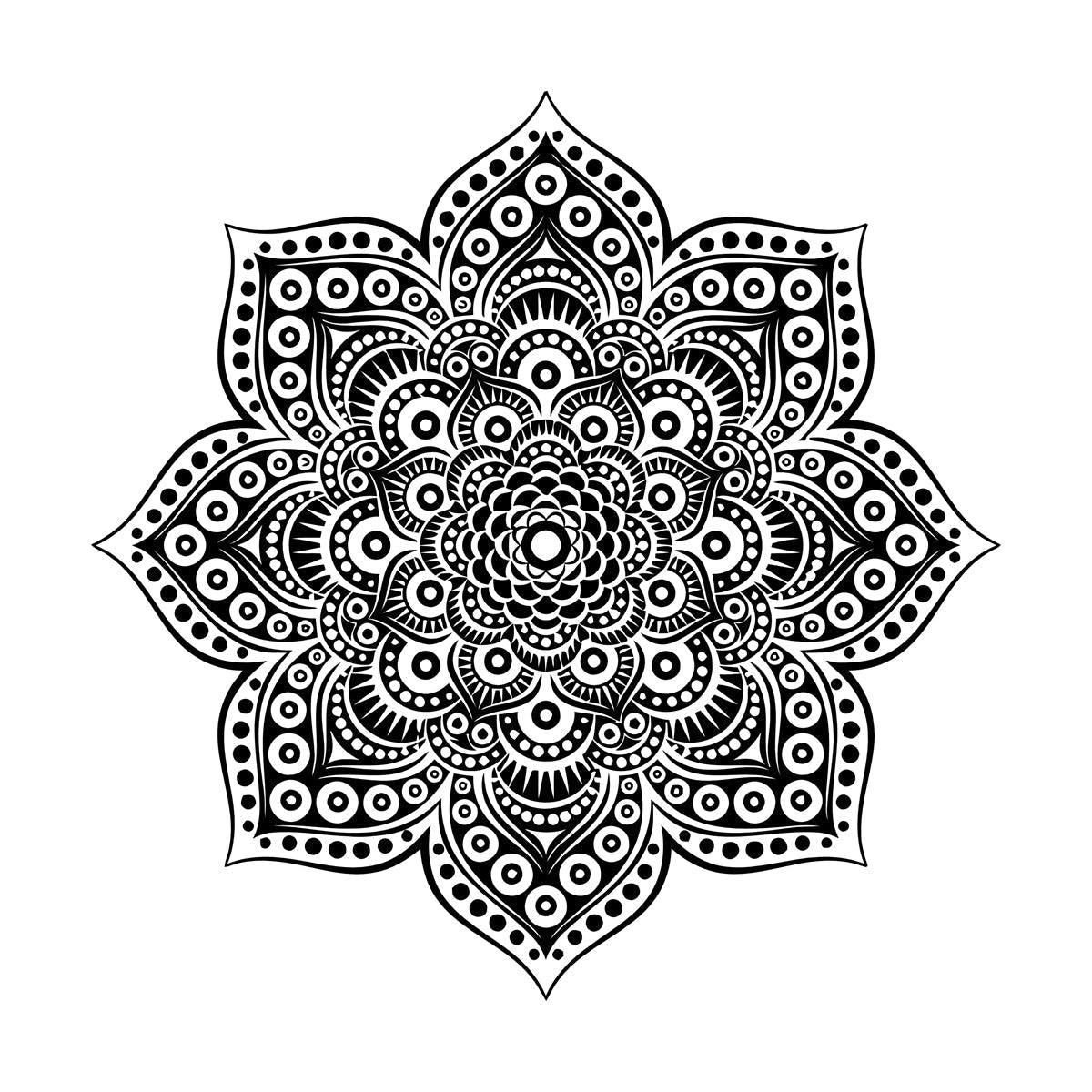 Wall Decals Paster Paper Yoga Meditation Balance Mandala Flower Ornament Art Decoration