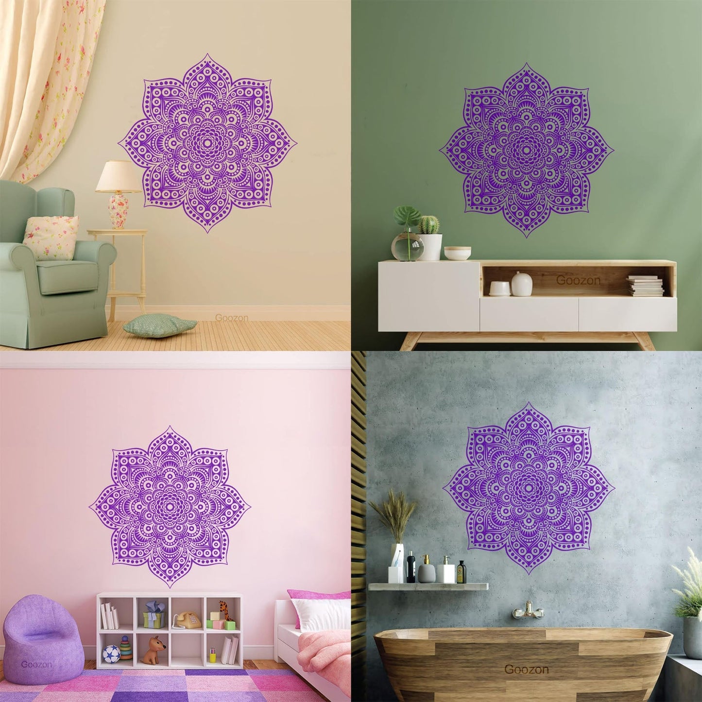 Wall Decals Paster Paper Yoga Meditation Balance Mandala Flower Ornament Art Decoration
