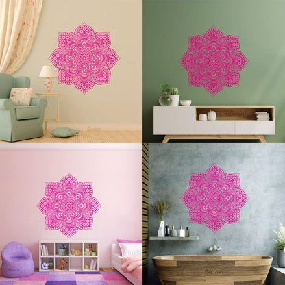 Wall Decals Paster Paper Yoga Meditation Balance Mandala Flower Ornament Art Decoration