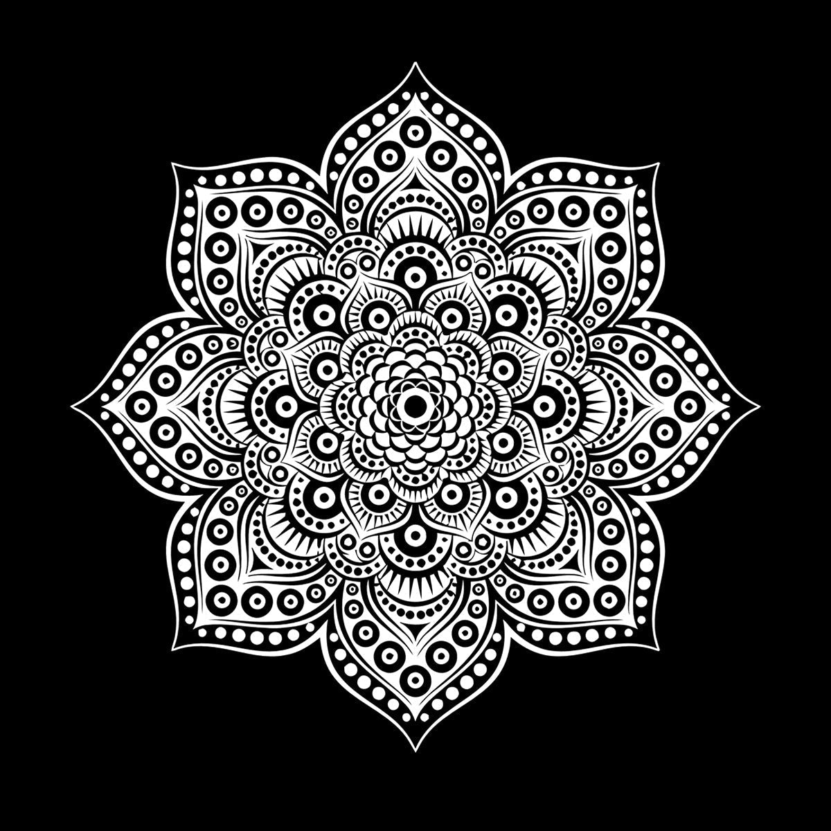 Wall Decals Paster Paper Yoga Meditation Balance Mandala Flower Ornament Art Decoration