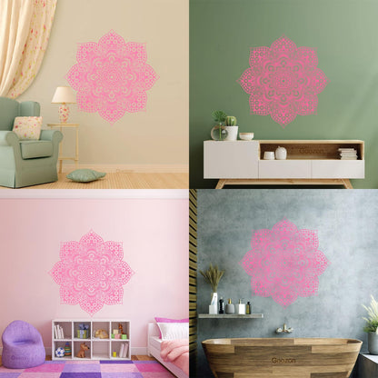 Wall Decals Paster Paper Yoga Meditation Balance Mandala Flower Ornament Art Decoration