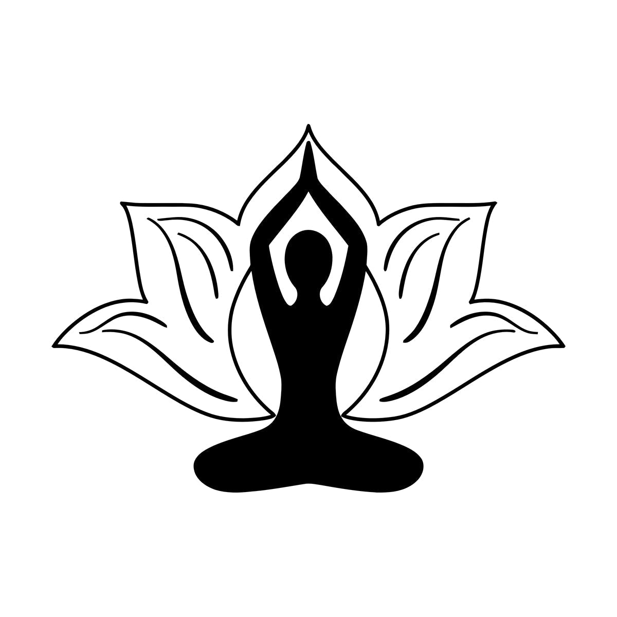 Vinyl Wall Stickers Yoga Pose Meditation Zen Flower Lotus Wall Beautification
