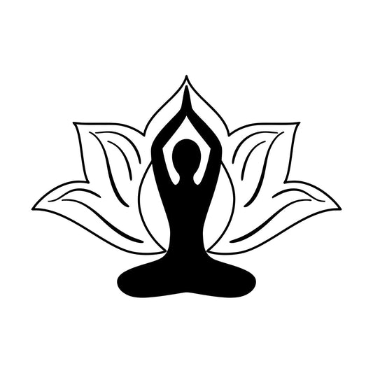 Vinyl Wall Stickers Yoga Pose Meditation Zen Flower Lotus Wall Beautification