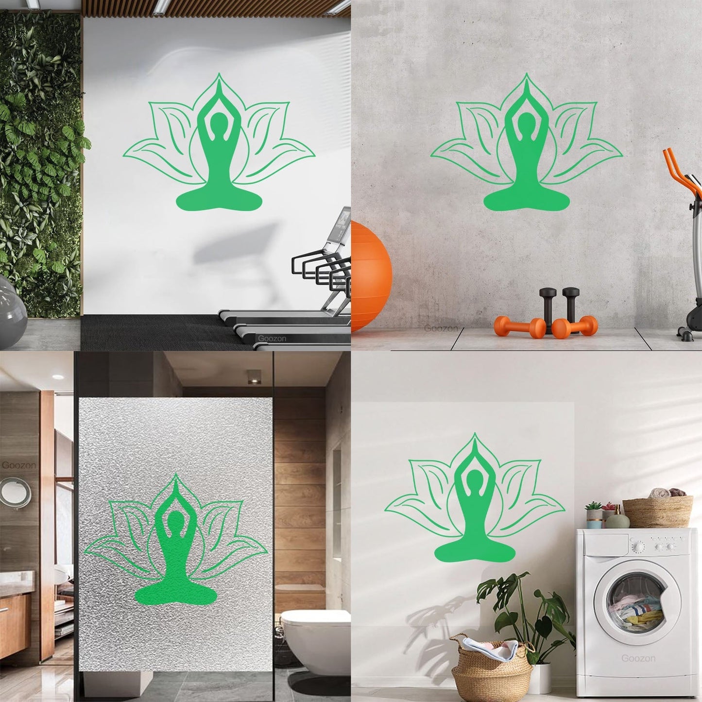 Vinyl Wall Stickers Yoga Pose Meditation Zen Flower Lotus Wall Beautification