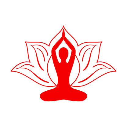 Vinyl Wall Stickers Yoga Pose Meditation Zen Flower Lotus Wall Beautification